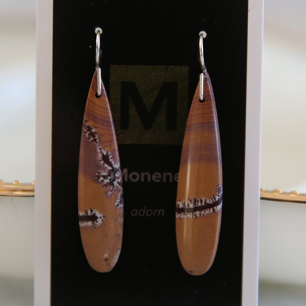 Sonoran Dendritic Rhyolite and Sterling Earrings